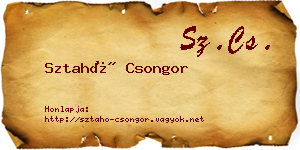 Sztahó Csongor névjegykártya