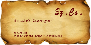 Sztahó Csongor névjegykártya